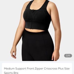 HALARA medium support cross cross front sipper sports bra